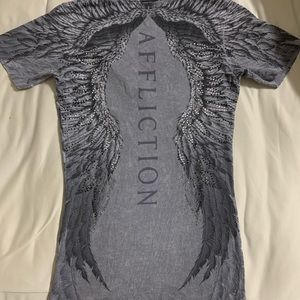 Affliction angel v neck t shirt